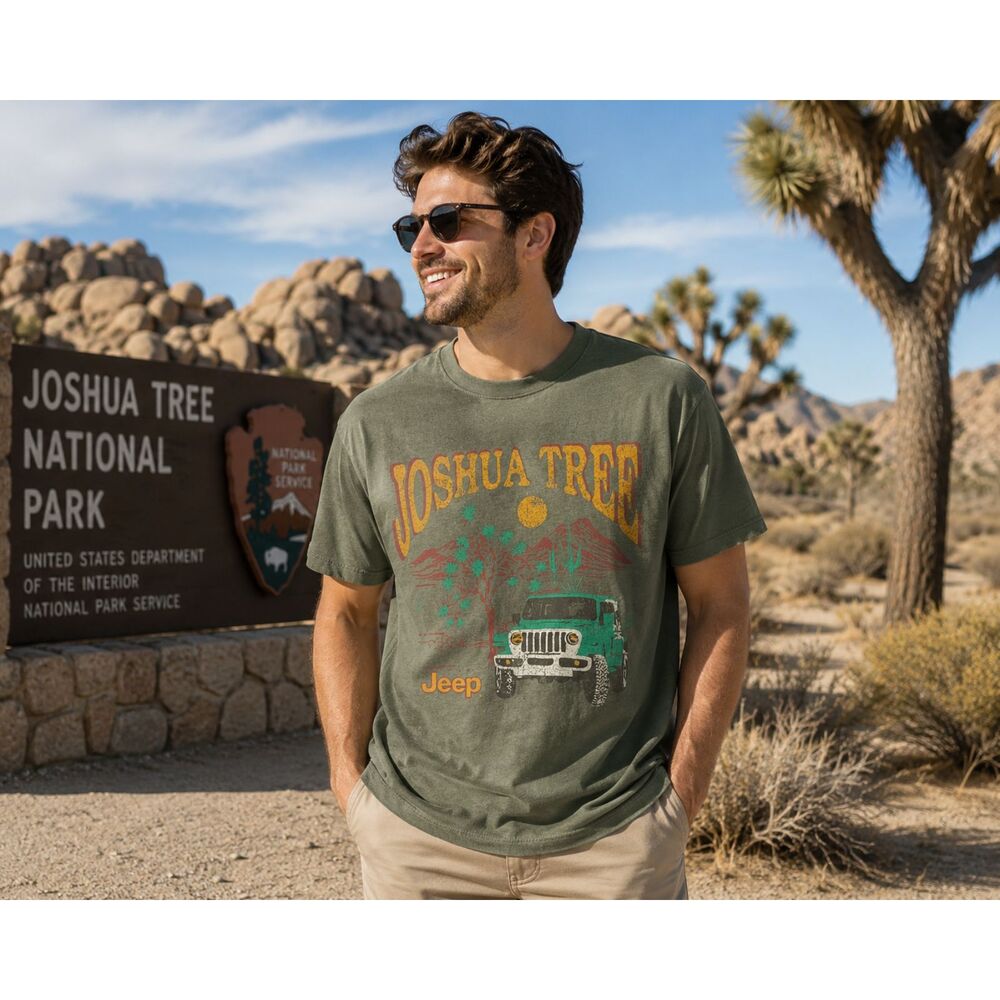 Goodfellow & Co Jeep Joshua Tree Graphic Tee Green Crewneck Shirt Size L #10